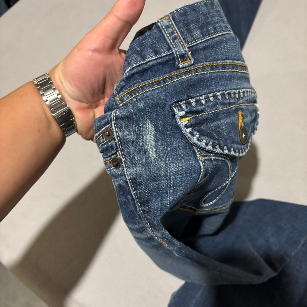 Calvin Klein Jeans Womens Size 6 Blue Flare Leg Low Rise Denim Medium Wash Y2K - Picture 6 of 9